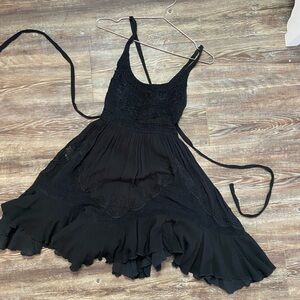 Free People Black Sleeveless Mini Sundress